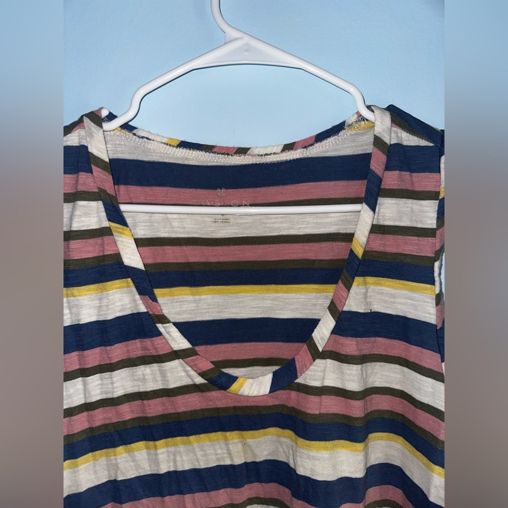 Caslon Stripe Sleeveless TankTop Size Medium - Picture 3 of 5